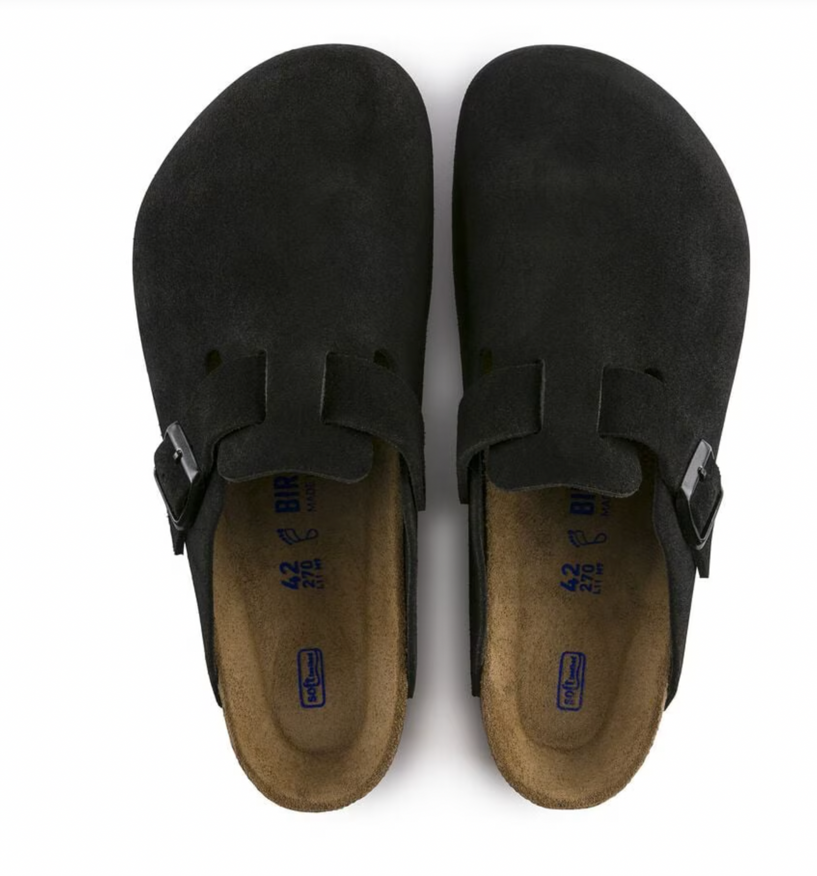 Birkenstock W Boston Suede BLACK - NARROW