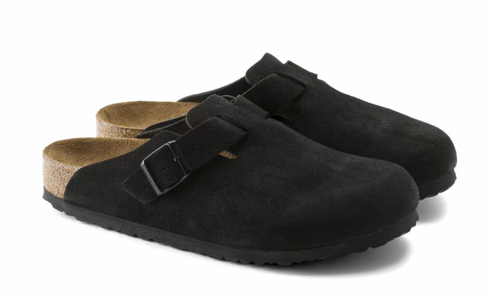 Birkenstock W Boston Suede BLACK - NARROW