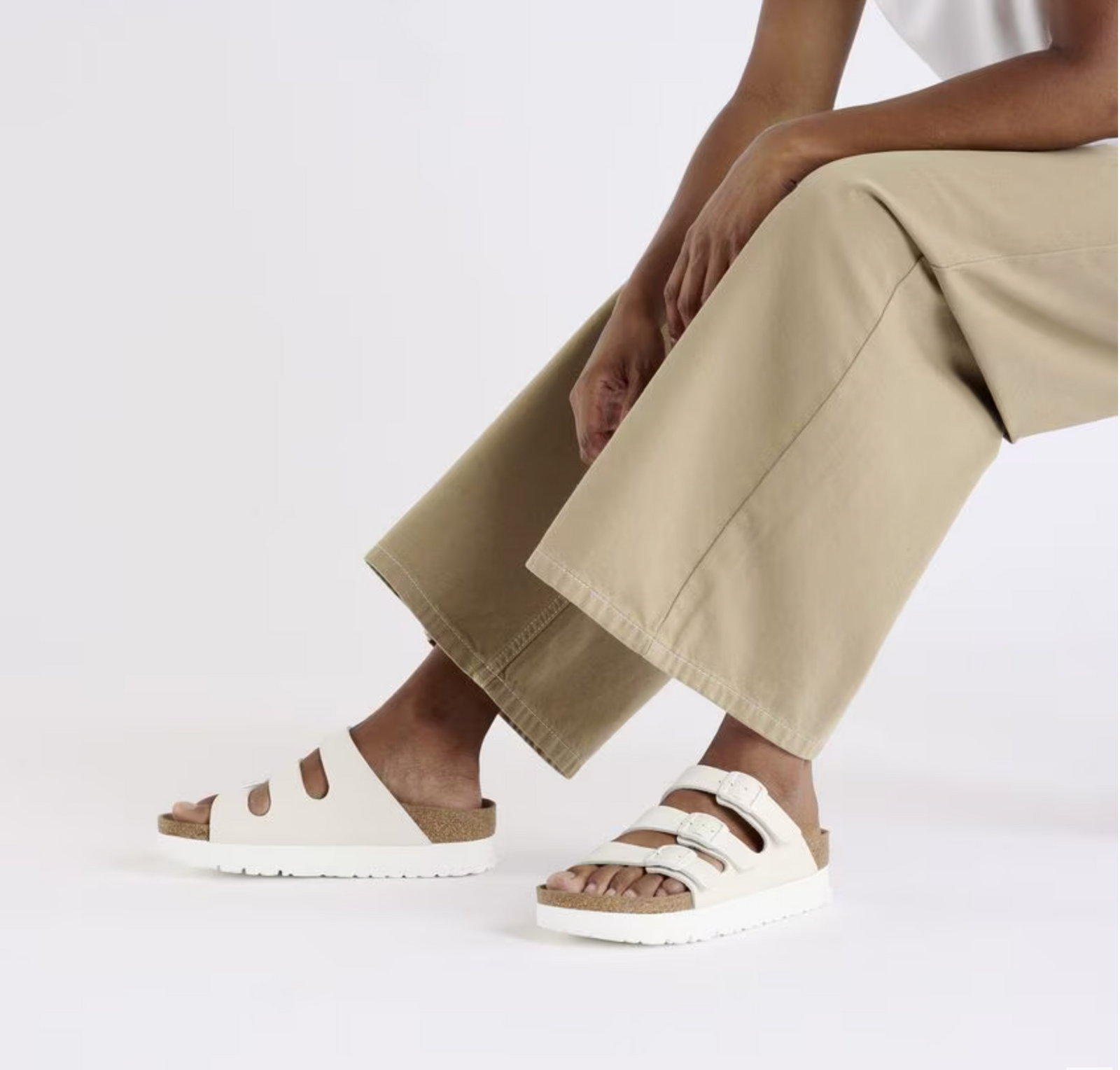 Birkenstock W Florida III Vegan Flex Platform EGGSHELL