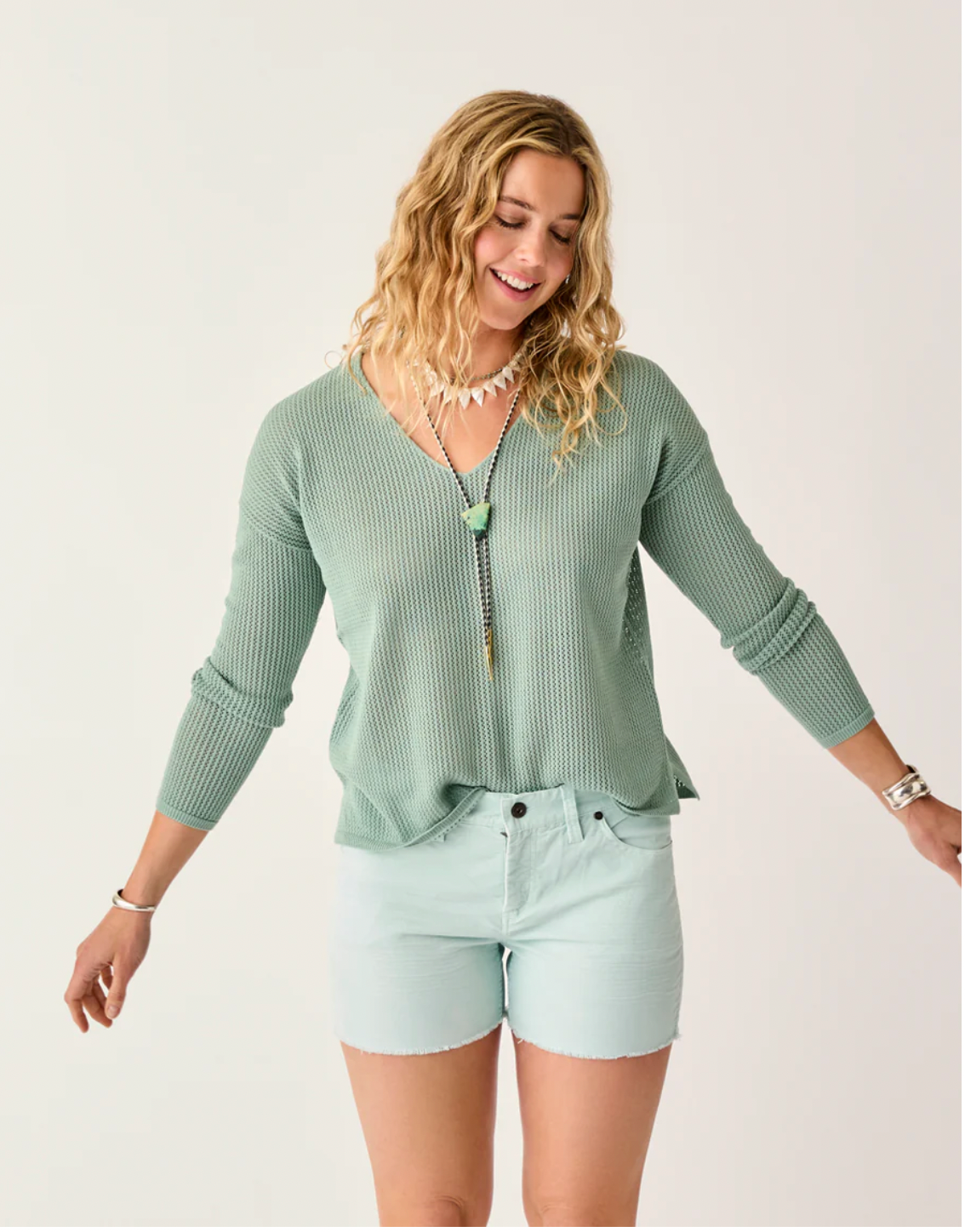 Carve Designs W Zella Mesh Pullover HAZE