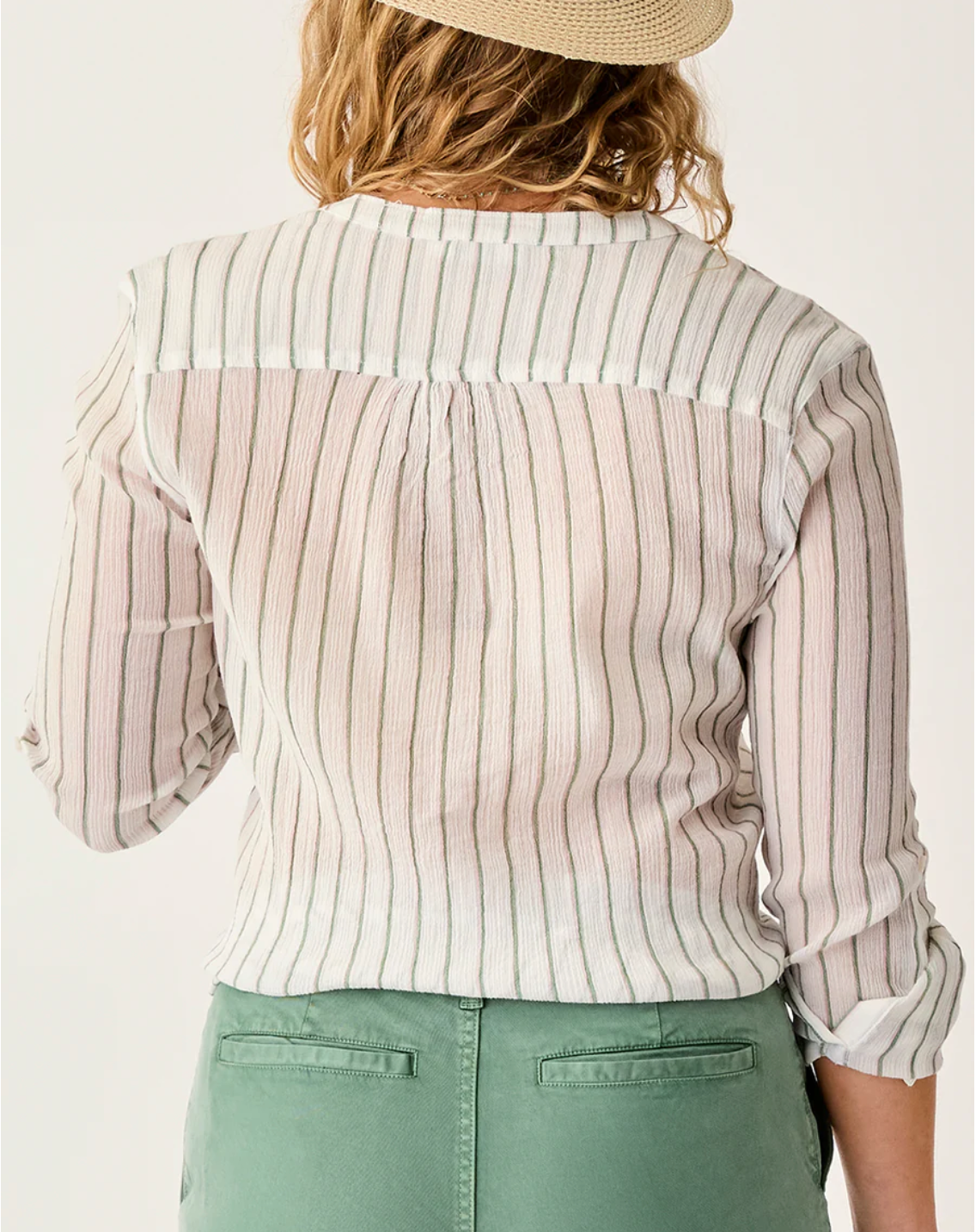 Carve Designs W LS Dylan Gauze Tunic HAZE STRIPE