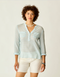 Carve Designs W LS Dylan Gauze Shirt LAGOON STRIPE