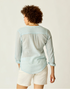 Carve Designs W LS Dylan Gauze Shirt LAGOON STRIPE