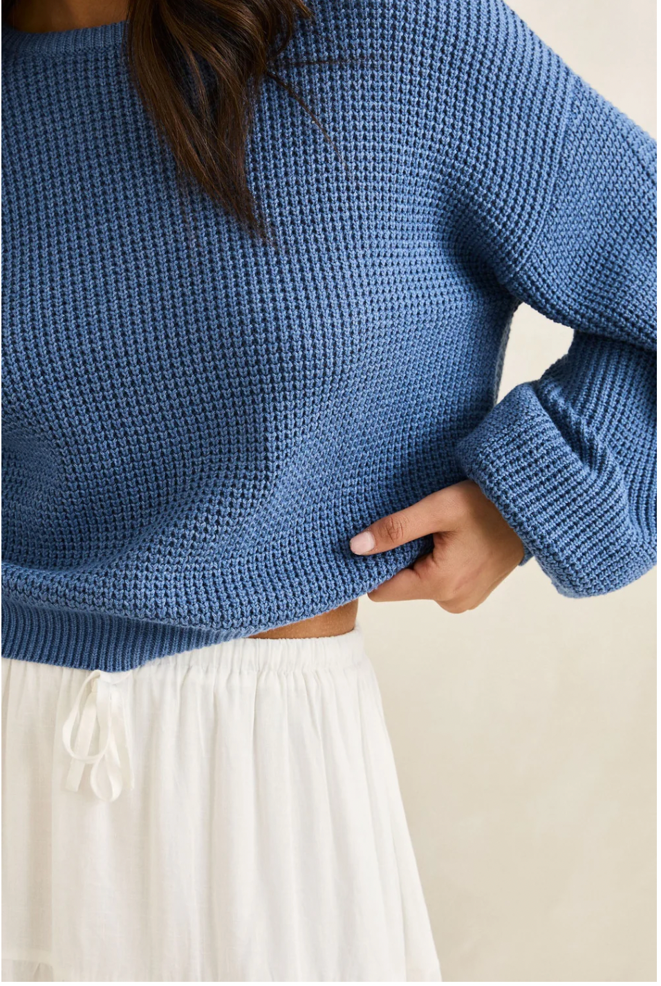Rhythm W Classic Knit Jumper STEEL BLUE