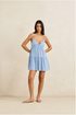 Rhythm W Classic Tiered Mini Dress BLUE STEEL