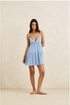 Rhythm W Classic Tiered Mini Dress BLUE STEEL