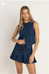Rhythm W Remi Denim Pleated Skirt BLUE WASH