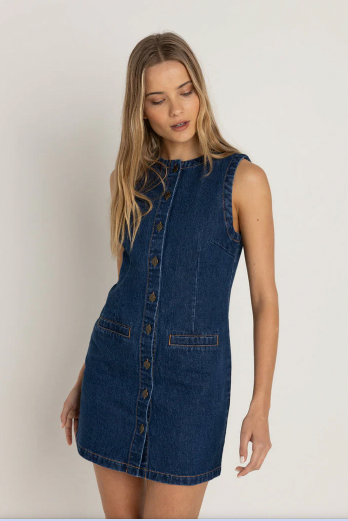Rhythm W Gia Denim Dress BLUE
