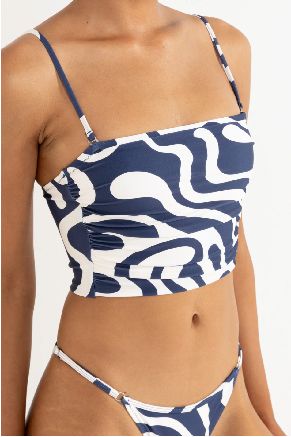 Rhythm W Waverly Scrunched Side Bandeau Tank INK