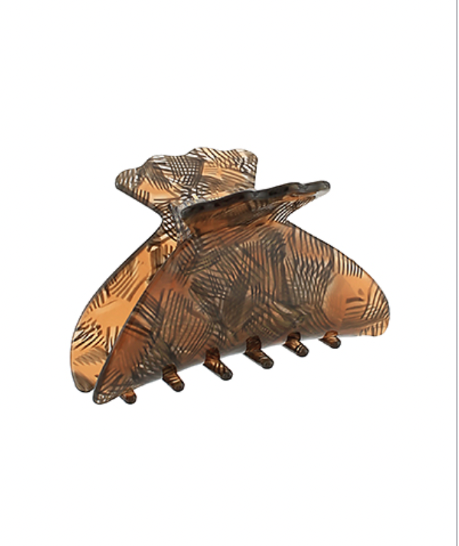 Golden Stella Pattern Hair Clip BROWN