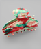 Golden Stella Printed Claw Clip RED/GREEN