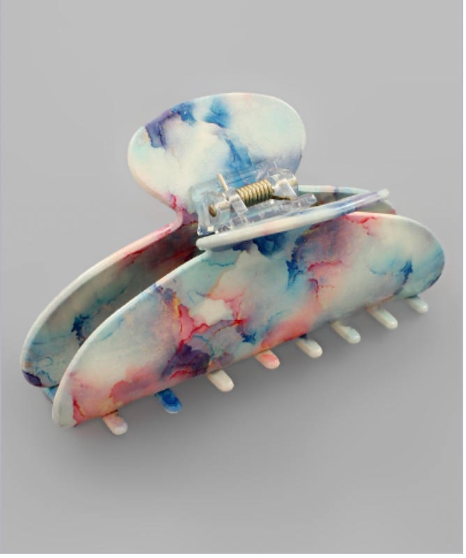Golden Stella Printed Claw Clip BLUE/PINK