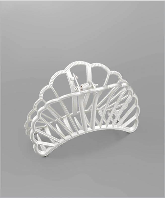 Golden Stella Shell Claw Clip MATTE SILVER