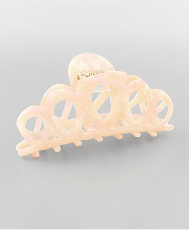 Golden Stella Teardrop Acrylic Hair Clip BLUSH