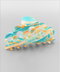 Golden Stella Teardrop Acrylic Hair Clip TEAL/ORANGE