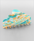 Golden Stella Teardrop Acrylic Hair Clip TEAL/ORANGE