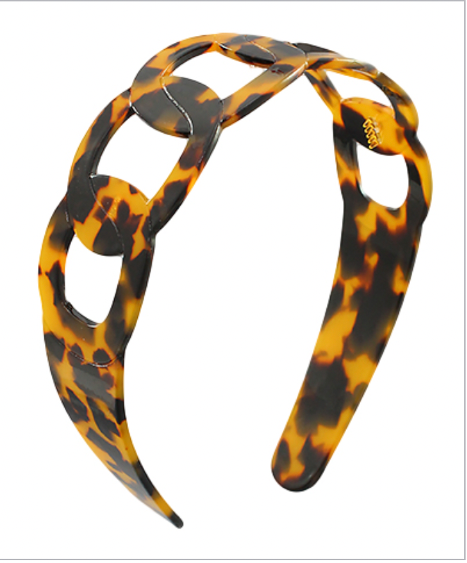 Golden Stella Acrylic Chain Headband TORTOISE