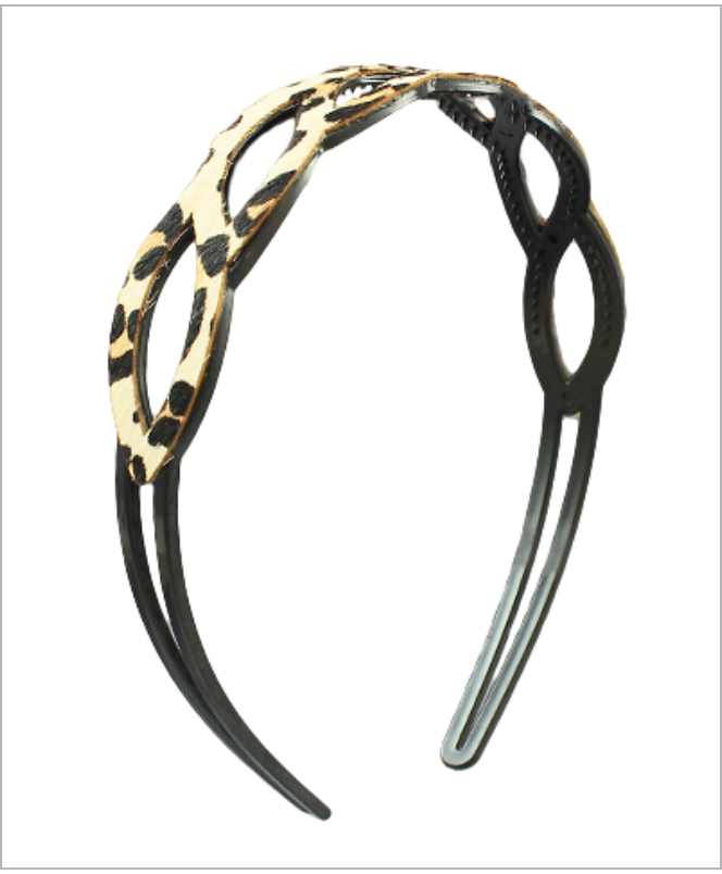 Golden Stella Animal Print Chain Headband LEOPARD