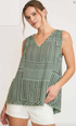 Umgee W Mixed Stripe Tank MINT
