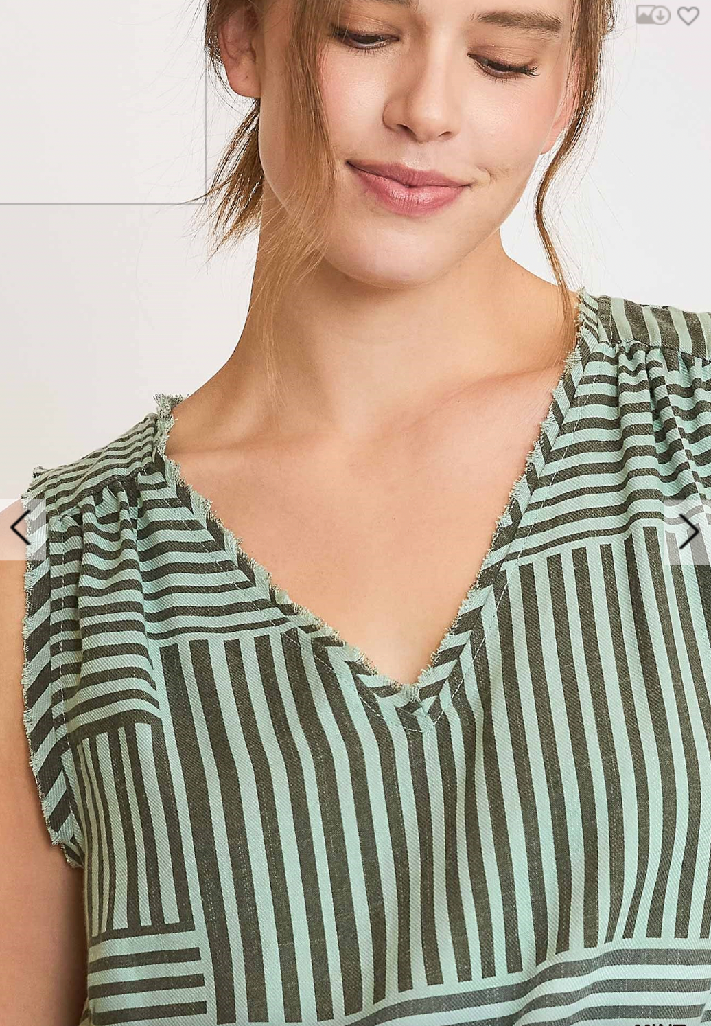 Umgee W Mixed Stripe Tank MINT