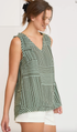 Umgee W Mixed Stripe Tank MINT