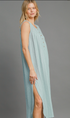 Umgee W Textured Midi Dress MINT BLUE