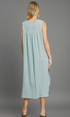 Umgee W Textured Midi Dress MINT BLUE