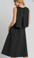 Umgee W Double Layered Midi Dress BLACK