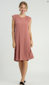Umgee W Ribbed Midi Dress ROSE CLAY