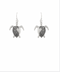 Golden Stella Turtle Engraved Earrings SILVER