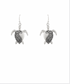 Golden Stella Turtle Engraved Earrings SILVER