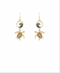 Golden Stella  Turtle Blue Wave Earrings GOLD
