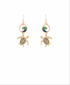 Golden Stella  Turtle Blue Wave Earrings GOLD