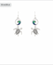 Golden Stella Turtle Blue Wave Earrings SILVER