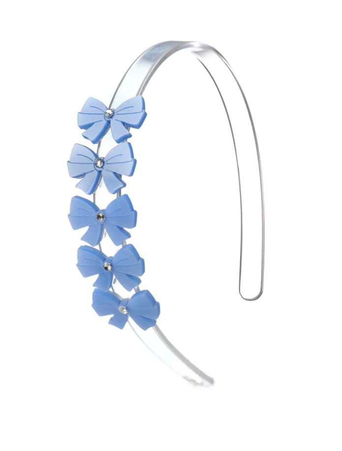 Lilies & Roses Bows Headband BLUE