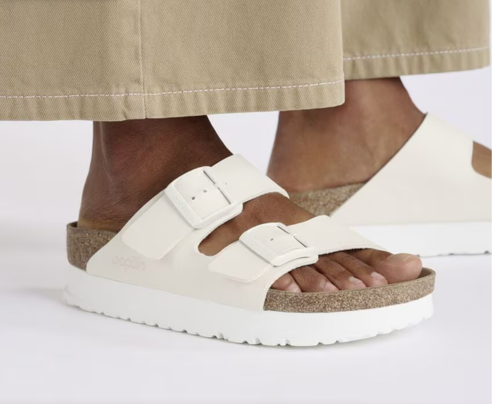 Birkenstock Papillio W Arizona Pap Flex Platform EGGSHELL - NARROW