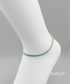Golden Stella 2 Bead Row Anklet TURQUOISE
