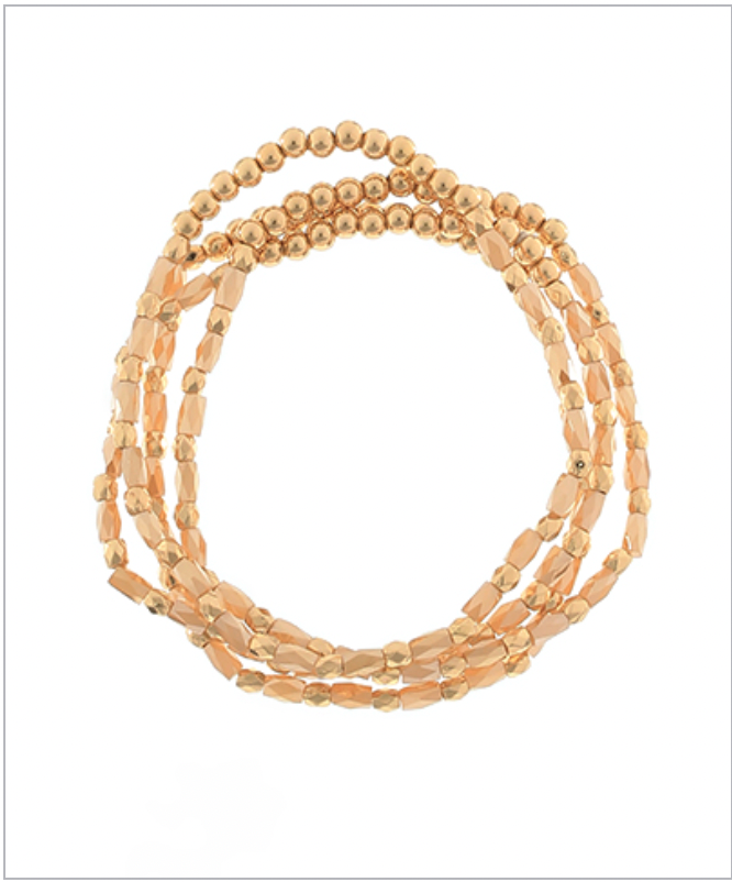 Golden Stella CCB & Seed Bead Anklets BROWN/GOLD