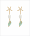 Golden Stella Starfish Link Earrings GOLD/MINT