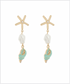 Golden Stella Starfish Link Earrings GOLD/MINT