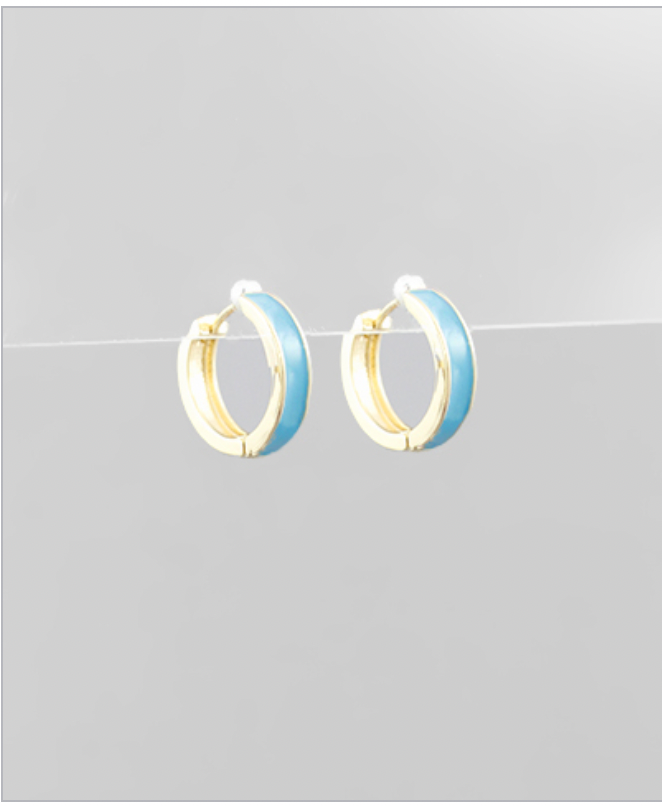 G Stella Half Epoxy Huggies TURQUOISE/GOLD