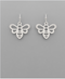 Golden Stella Scratched Bee Earrings SILVER
