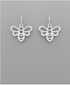 Golden Stella Scratched Bee Earrings SILVER