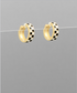 Golden Stella Checker Huggie Hoops BLACK/GOLD