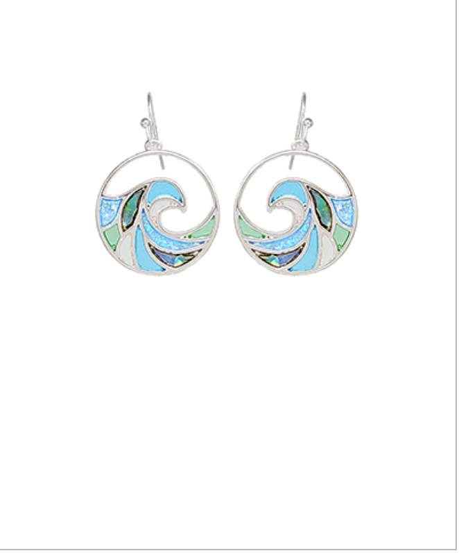 Golden Stella Wave Earrings ABALONE / SILVER