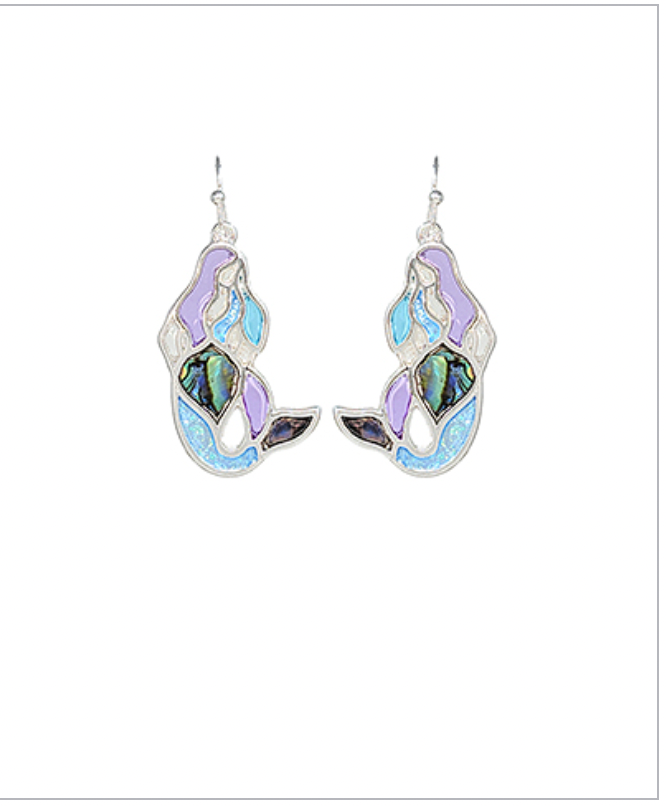 Golden Stella Mermaid Earrings ABALONE / SILVER