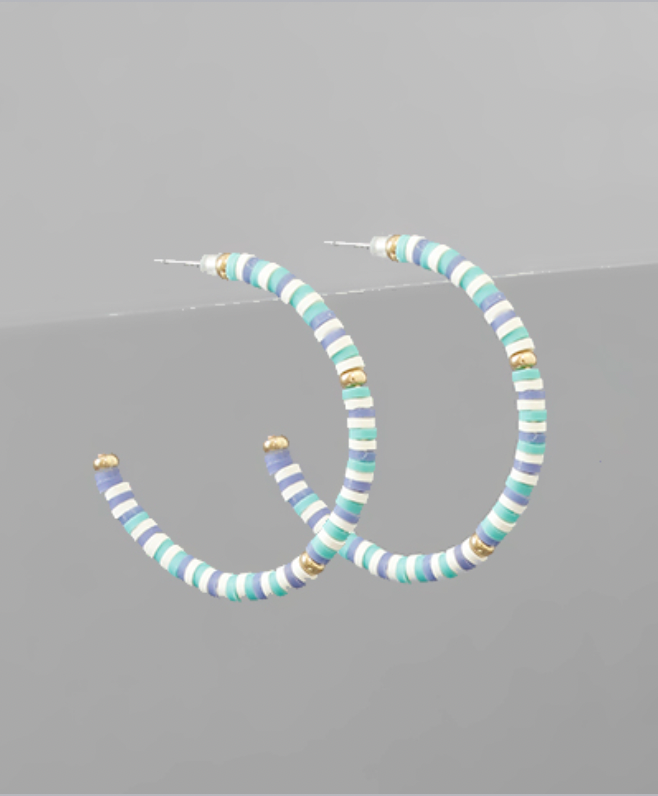 Golden Stella Rubber Bead Hoops BLUE MULTI