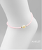 Golden Stella Flower Seed Bead Anklet PINK