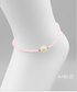 Golden Stella Flower Seed Bead Anklet PINK