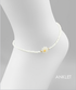 Golden Stella Flower Seed Bead Anklet WHITE